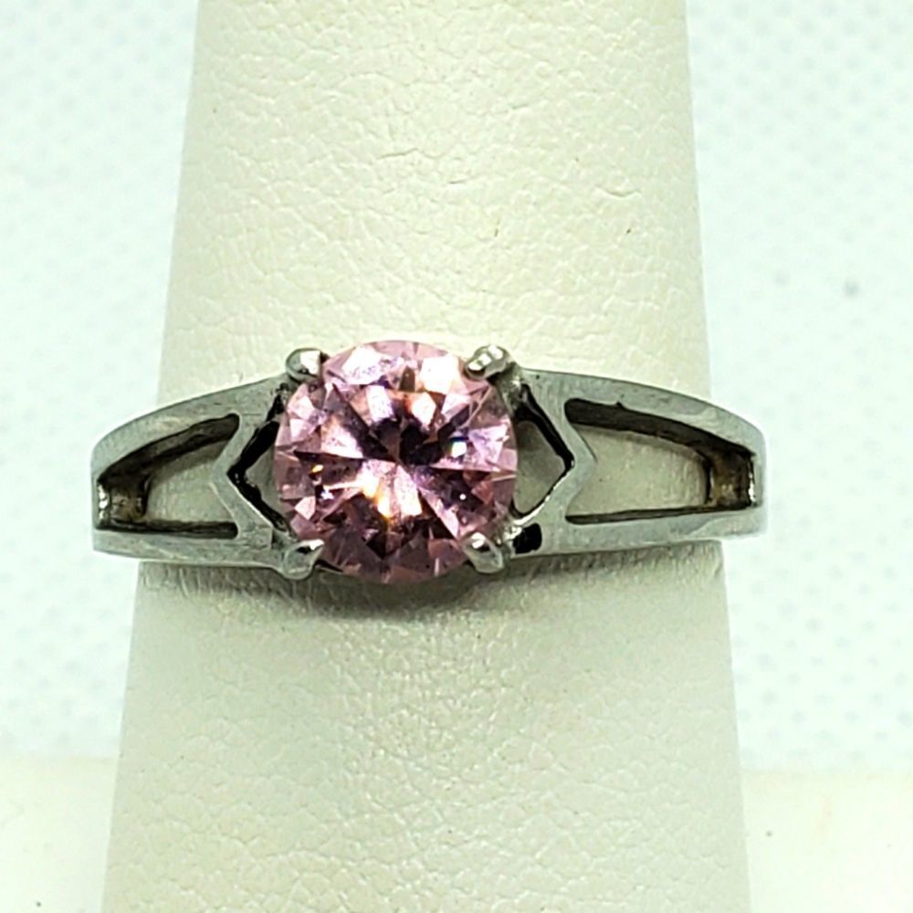 Spikes Silver & Pink Ring